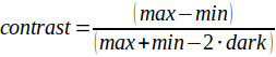 Contrast Formula - dark subtracted