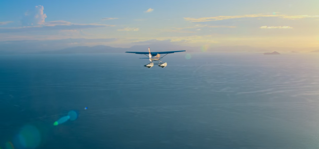 Ghosts in imaging of a sea-plane from the Netflix film Love Is In The Air