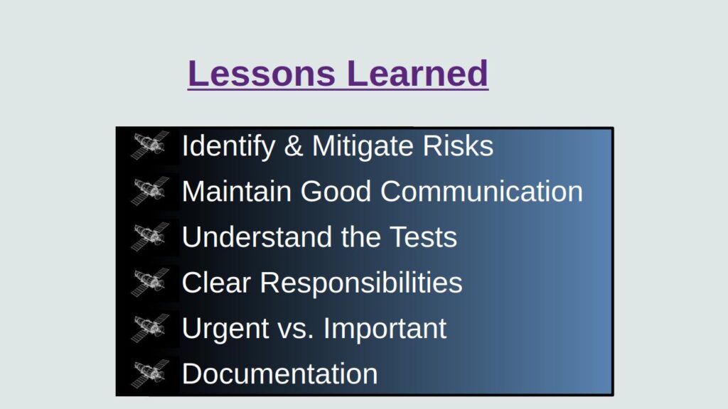 HST Lessons Learned List